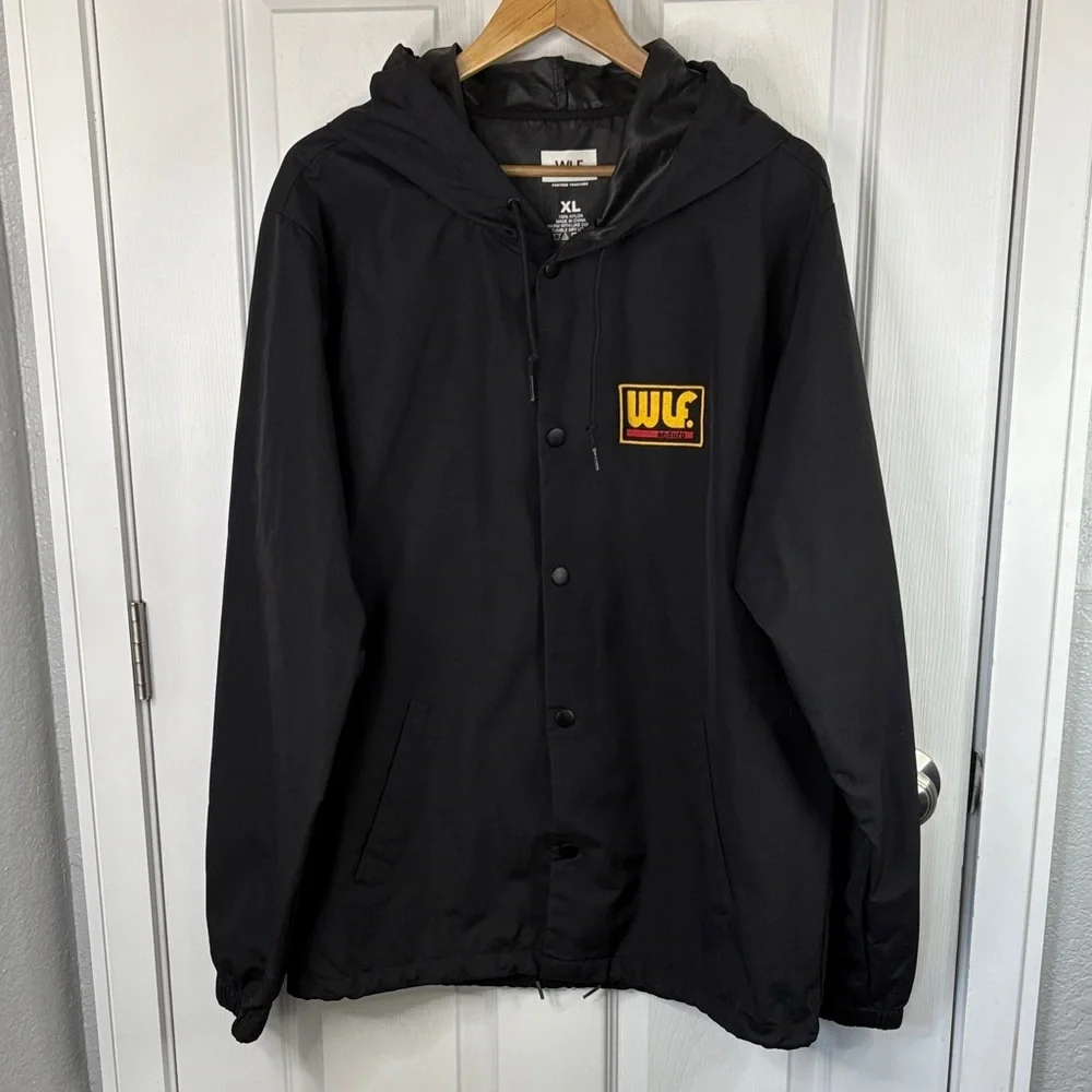 WLF Enduro XL Black Men's Streetwear Skate Windbreaker Minimalist Jacket